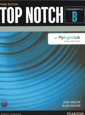 培生欧美主流英语教材Top Notch with MyEnglishLab B册 第三版 学生书 英文原版 高中大学成人经典教材 含在线资源