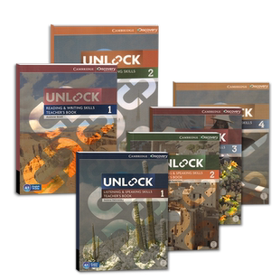 现货剑桥Unlock教材reading & writing skills listening & speaking skills teacher's book 1/2/3/4听力听说读写教师书第一版