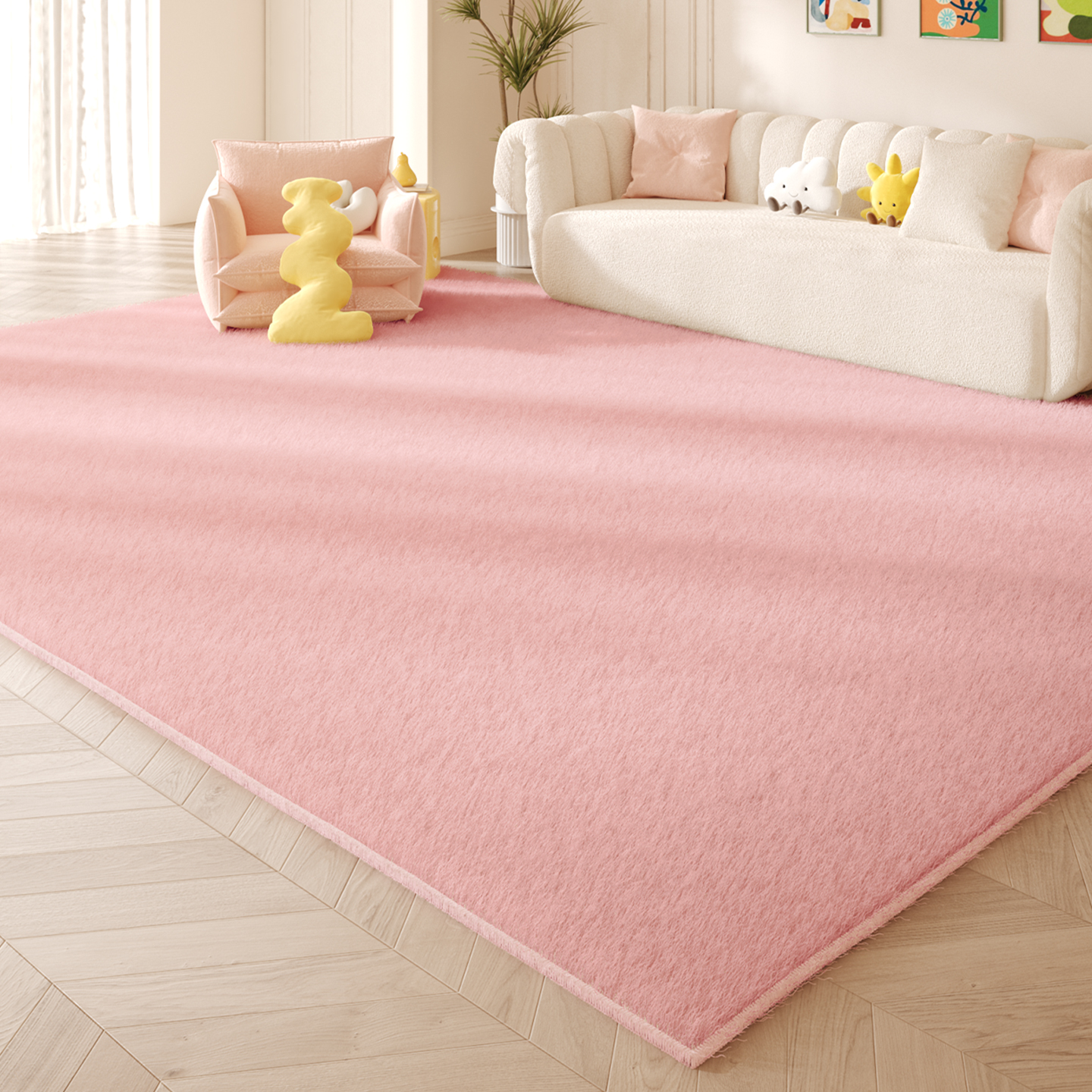 毛绒客厅地毯卧室床边地垫