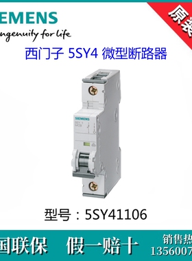 5SY4110-6进口断路器SIEMENS/西门子5SY41106全新原装5SY4-1P B10