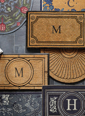 印度进口椰棕门垫半圆形欧式入户门进门口椰壳除尘进门蹭土门垫