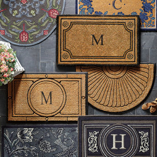 印度进口椰棕门垫半圆形欧式 入户门进门口椰壳除尘进门蹭土门垫