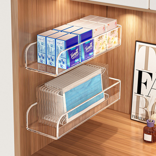 玄关手帕纸收纳盒壁挂口罩钥匙摆件置物架免打孔入户门小包纸巾盒