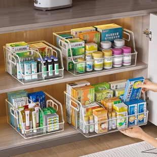 药品收纳盒家用柜内医药箱大容量急救医用输液盒分格药物置物架