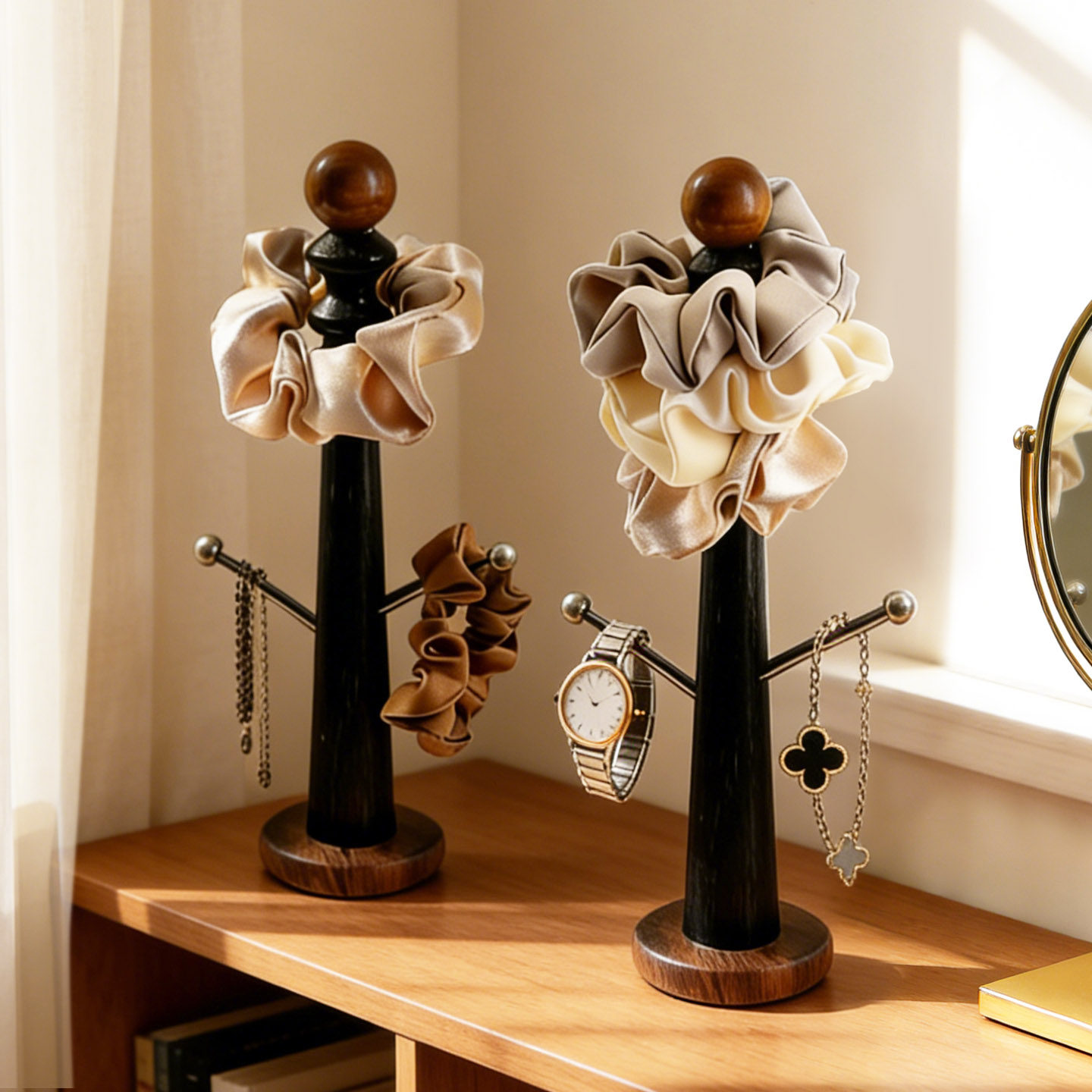 发圈收纳神器桌面大肠发饰皮筋展示架梳妆台手串项链首饰品置物架,收纳整理,首饰盒,淘宝优惠券,粉丝福利购,淘宝优惠卷