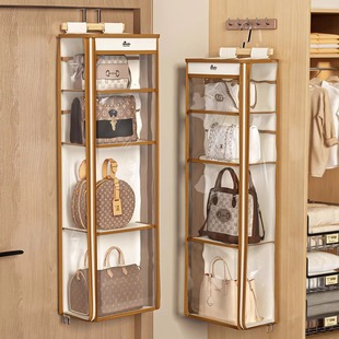 包包收纳挂袋衣柜挂包神器省空间分层包架门后悬挂防尘包包放置架