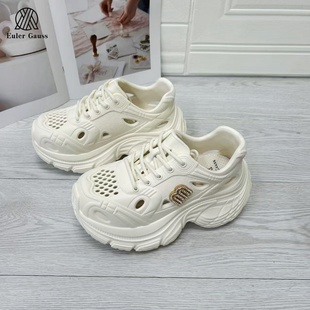 外贸Eule女新款 环保轻便厚底老爹洞洞鞋 溯溪沙滩休闲运动增高凉鞋