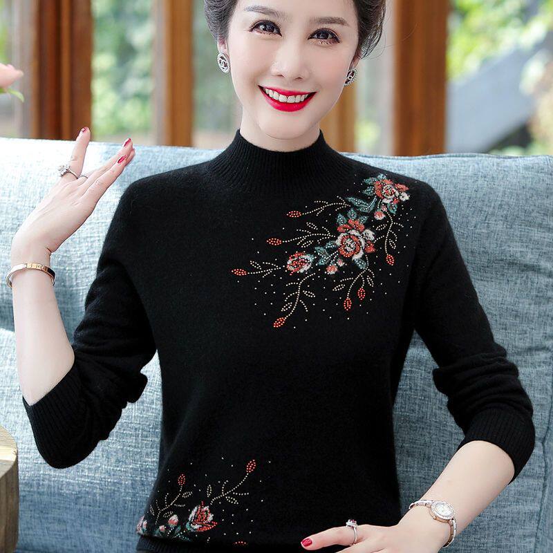 加绒/不中老年妈妈装女针