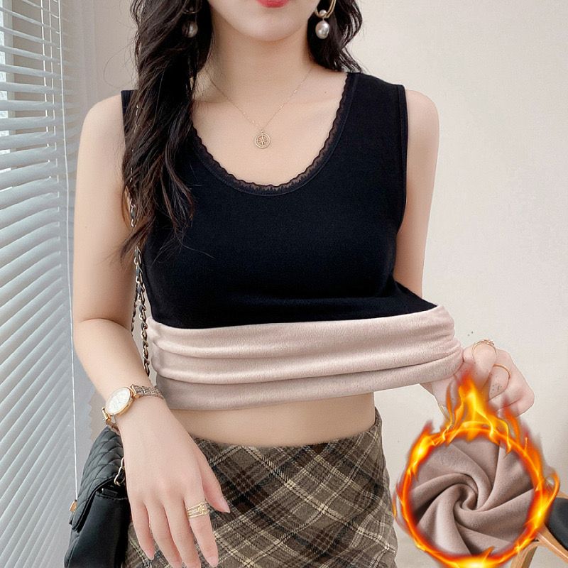 保暖加绒背心女加厚秋冬