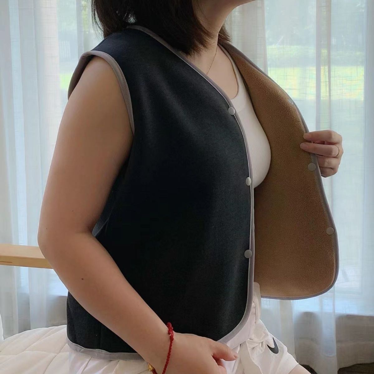女士双层马甲加厚保暖秋