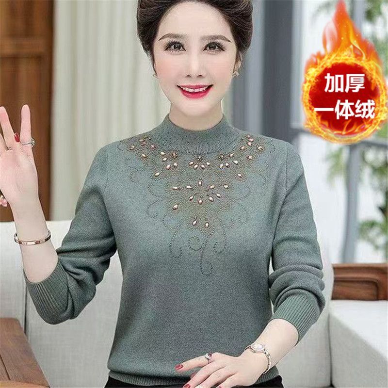 中老年加绒加厚打底衫大