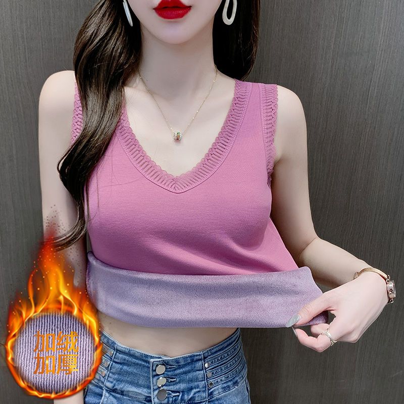 高品质保暖背心女加绒加