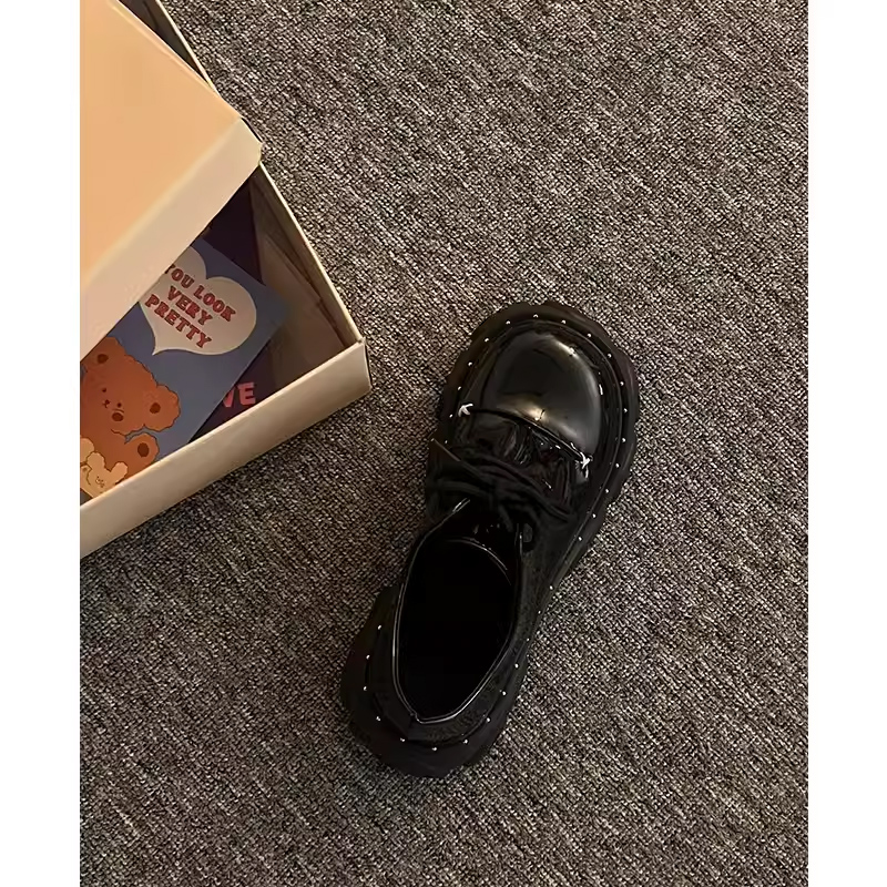 【巨舒适】单鞋女厚底系带jk