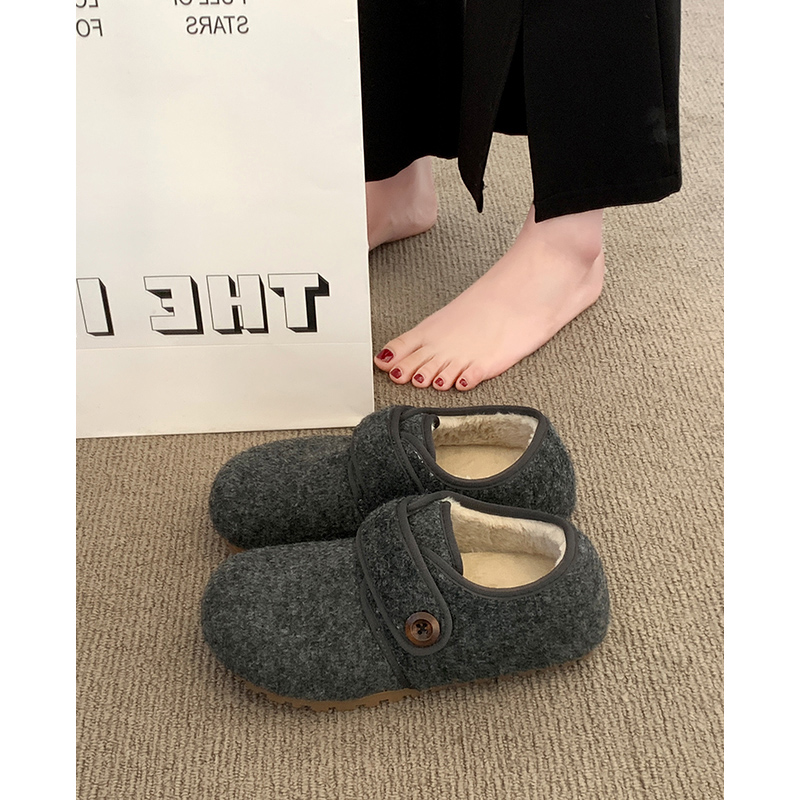 【加绒】毛绒勃肯鞋女外穿懒人