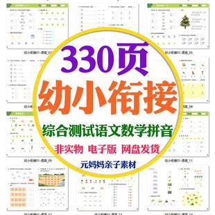 测试题综合衔接语言学儿童前拼音幼小语文a1692思维数学专项培养