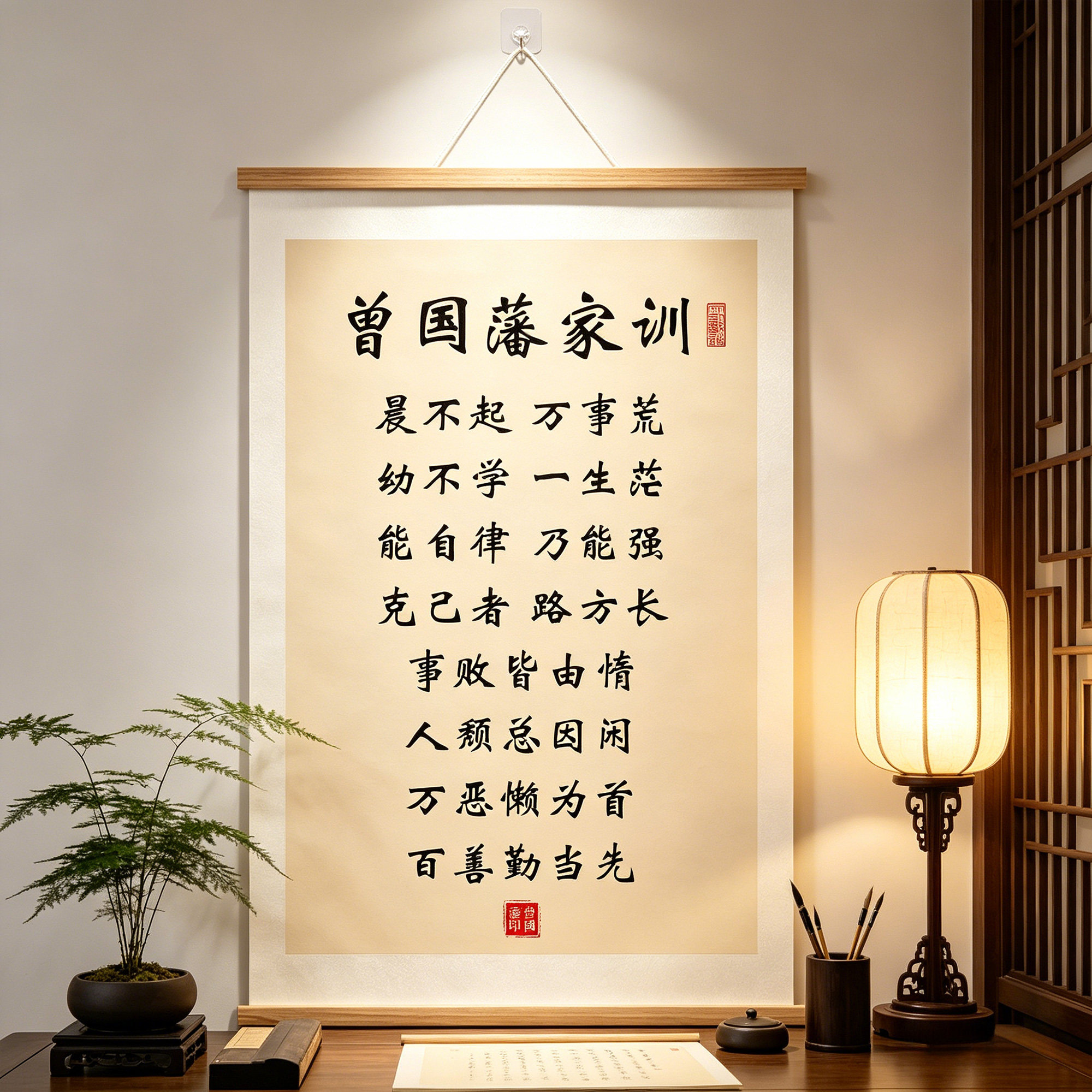 曾国藩家训挂画家书法家训家规挂图家风礼仪教养励志成长装饰画QT图片
