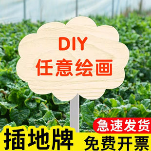 空白菜地标识牌幼儿园种植区牌子学校班级小农场劳动实践基地小农场插地牌园艺农场diy手绘立牌植物标签牌