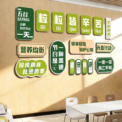 员工食堂氛围布置装饰食堂文化墙贴养老院学校职工餐厅墙贴挂画QT