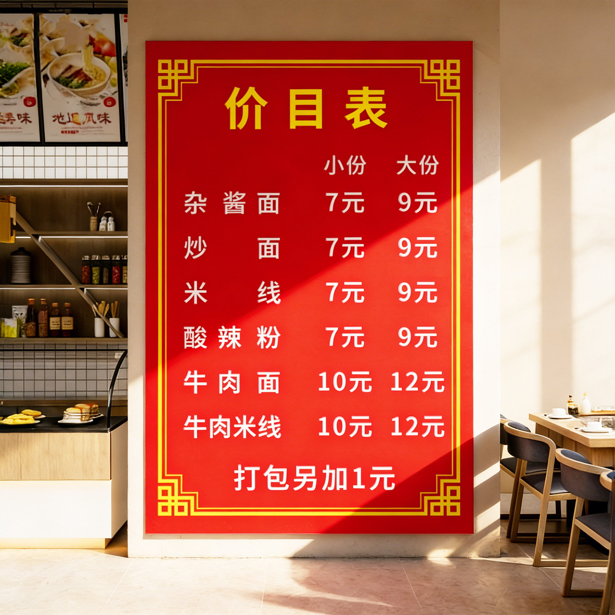 菜单价目表广告贴纸海报定制定做图片