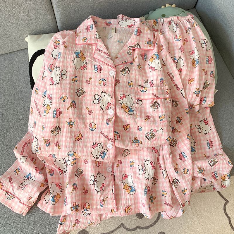 日系HelloKitty睡衣女款春秋季