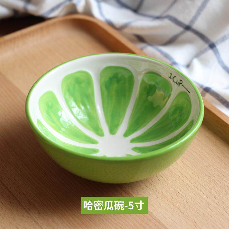 创意水果餐具西瓜陶瓷碗苹果碗宠物小碗儿童米饭碗5寸甜品碗家用
