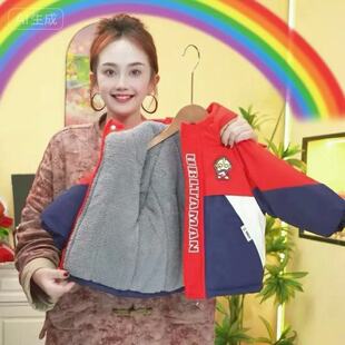 男童奥特曼派克服加绒迪迦冲锋衣亮灯冬季正版中大童保暖卡通外套