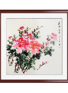 纯手绘真迹实木边框成品
