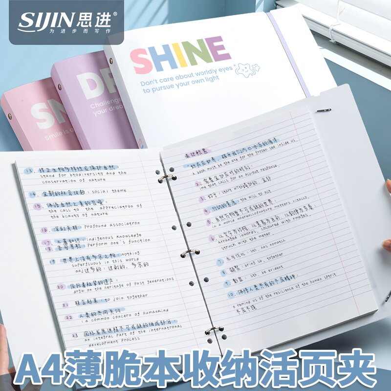 A4薄脆本活页夹三孔收纳活页外壳图片