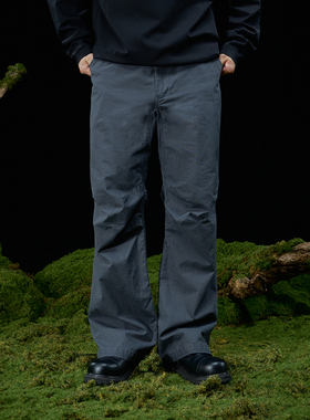 TANOXI P310 进口全棉格子布 磨边水洗 工装直筒休闲裤伐木裤长裤