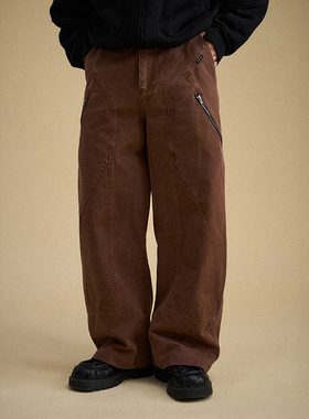 TANOXI P333 高密珠帆布 石磨水洗 拉链 双膝弯刀裤休闲裤