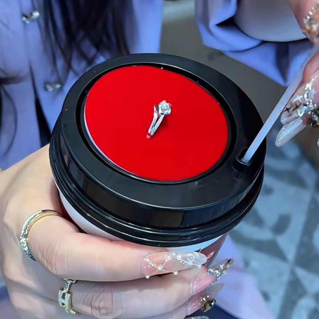 奶茶盖戒指盒惊喜礼物女朋友浪漫创意礼盒收纳盒求婚浪漫表白礼物