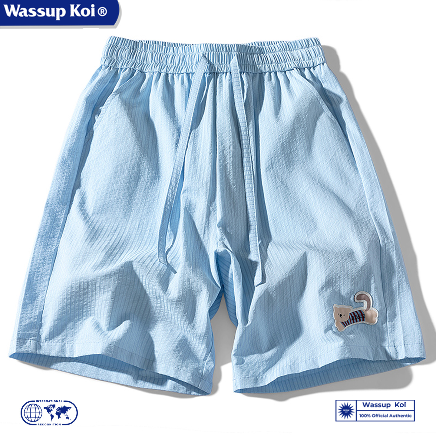 WASSUPKOI肌理感冰丝运动五分裤