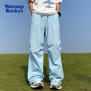 ROCKY冰丝速干多巴胺休闲裤 街头阔腿直筒裤 男秋季 美式 薄款 WASSUP