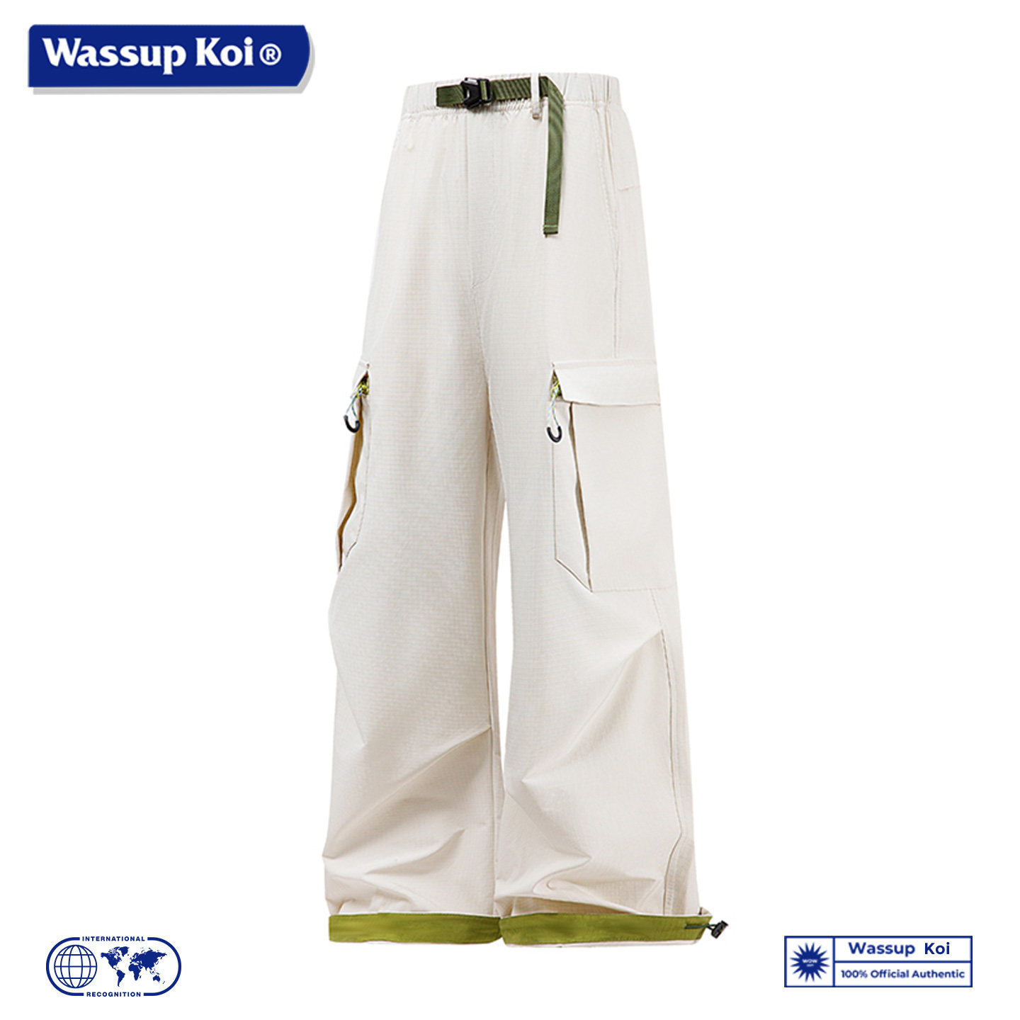 WASSUP KOI联名户外工装风多口袋直筒长裤男士抽绳机能长裤子男款,男装,休闲裤,淘宝优惠券,粉丝福利购,淘宝优惠卷