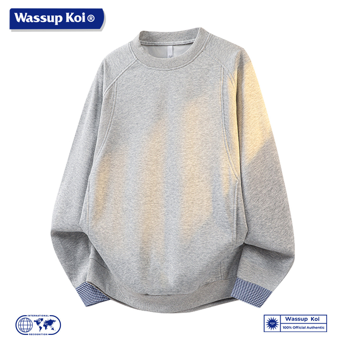 WASSUP KOI联名美式潮流圆领卫衣男春季潮牌宽松插肩袖上衣服男款,男装,卫衣,淘宝优惠券,粉丝福利购,淘宝优惠卷