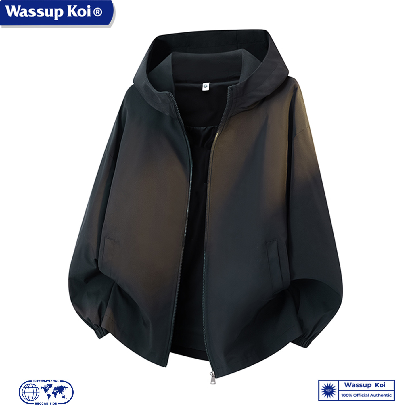 WASSUP美式复古连帽夹克男女