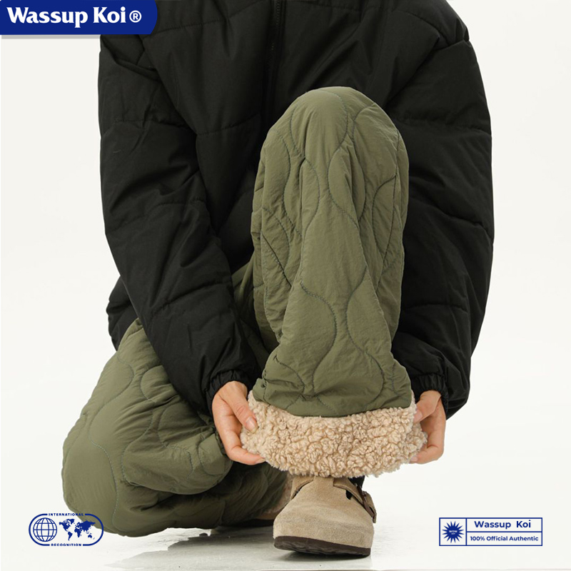 WASSUPKOI羊羔绒保暖棉裤子男