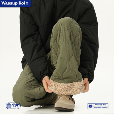 WASSUPKOI羊羔绒保暖棉裤子男