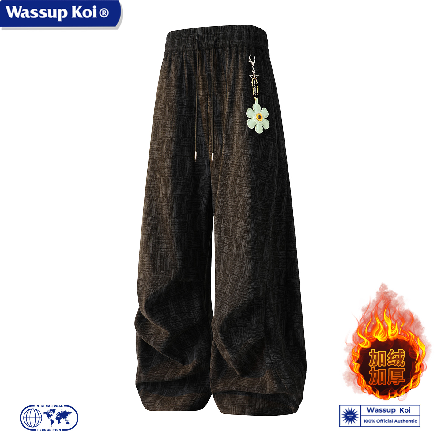 WASSUP美式复古格纹休闲裤男裤子