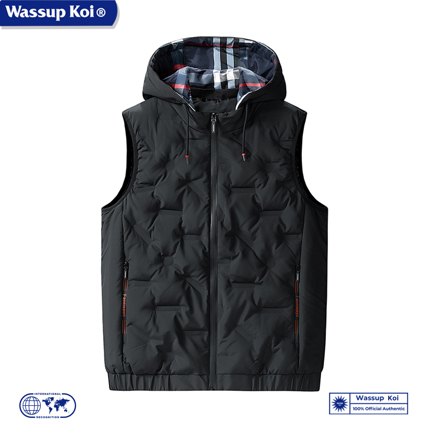 WASSUP羽绒马甲连帽保暖潮牌背心