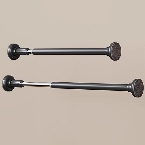 免打孔晾衣杆伸缩杆免钉衣架不锈钢窗帘挂杆浴帘杆子门帘衣柜撑杆