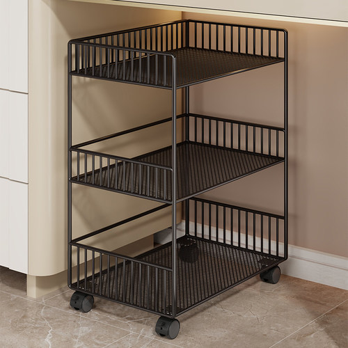 桌下置物架书桌旁小书架可移动书包书本收纳落地办公桌边书柜带轮