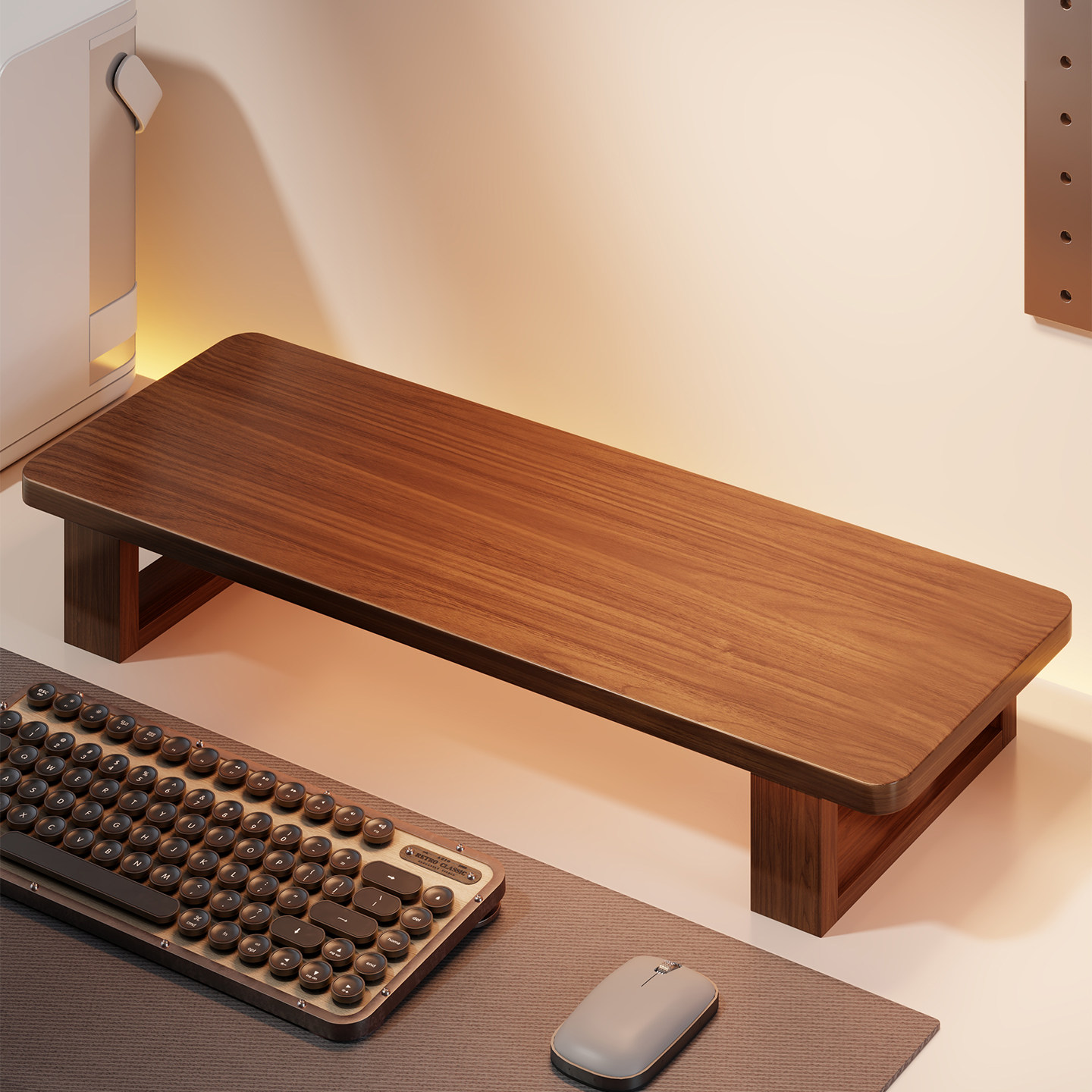 台式电脑增高架显示器屏幕底座悬浮垫高底座支架桌面收纳架子电竞房键盘托架宿舍办公桌笔记本支架木质置物架,3C数码配件,USB显示器增高架,淘宝优惠券,粉丝福利购,淘宝优惠卷