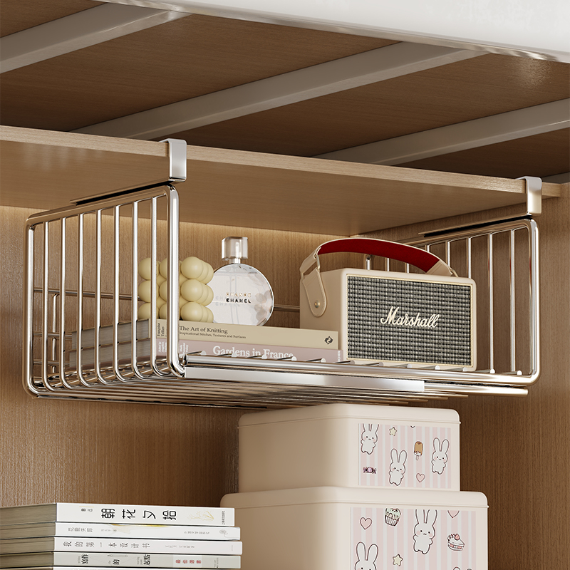 桌下收纳盒桌面上铺衣柜分层神器床边置物架柜下挂篮宿舍改造好物