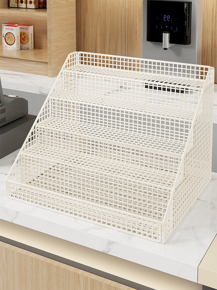 阶梯式饮料放置架超市食品展示货架奶茶便利卖部摆摊多层梯形架子