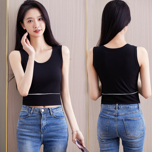 拼接吊带背心女夏外穿显瘦修身