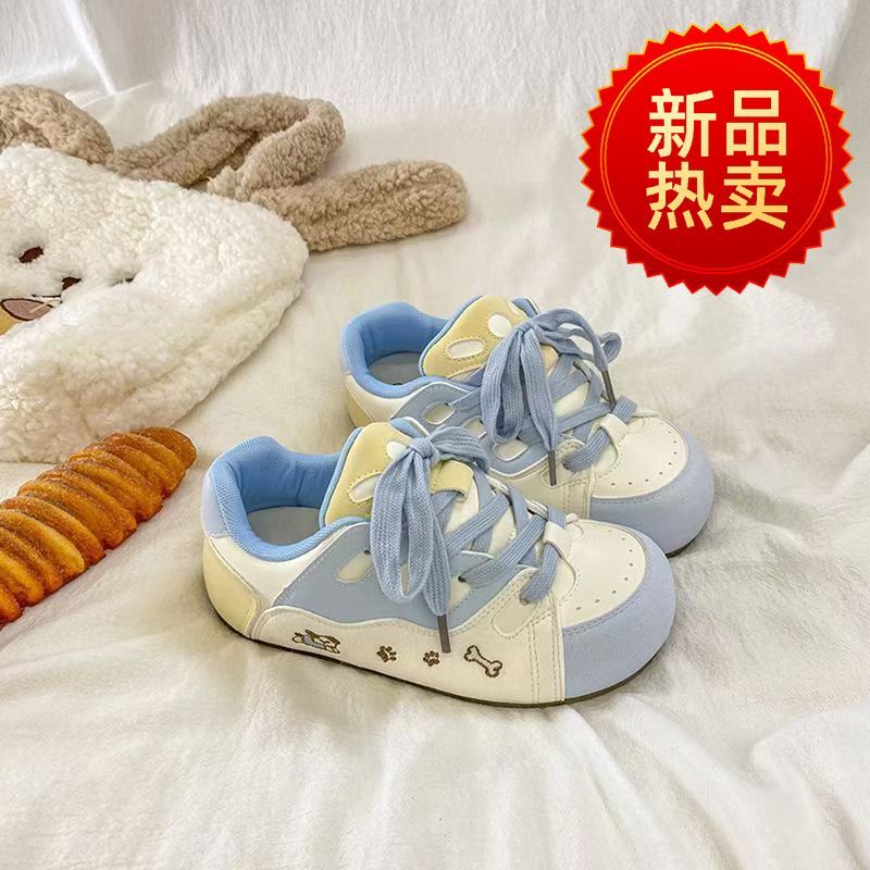 敲可爱韩系厚底板鞋子女