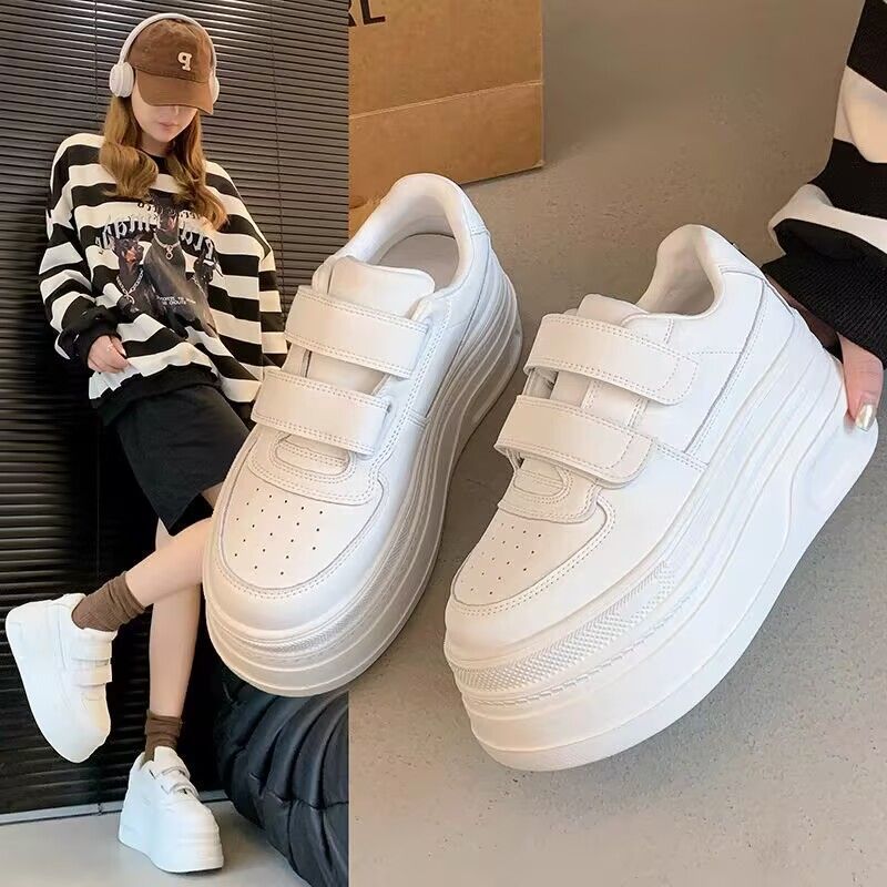 小个子魔术贴小白鞋女百