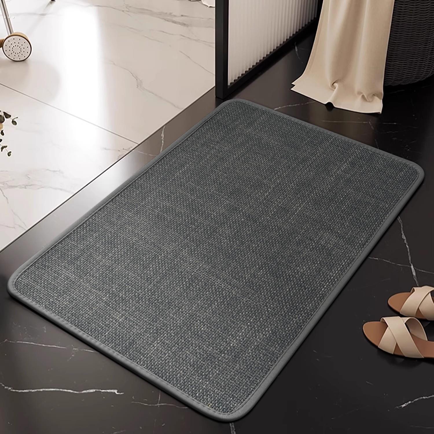 亚麻编织浴室防滑脚垫卫生间吸水地垫洗手间耐脏防摔地毯厕所门垫