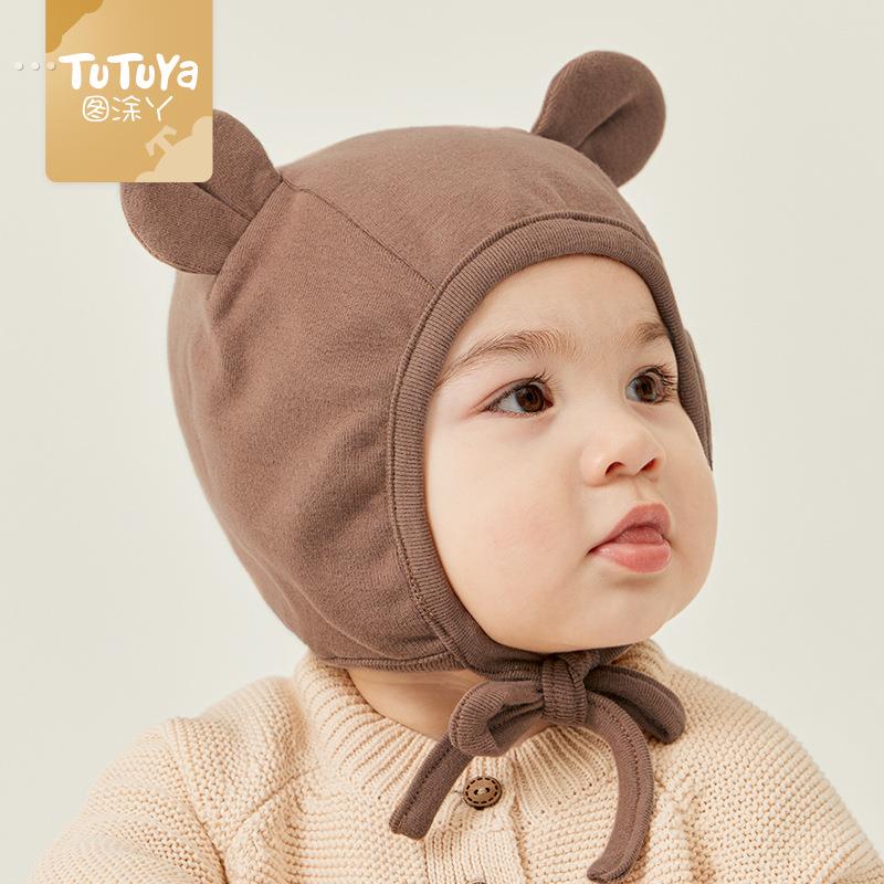 婴儿帽子宝宝男女秋冬季小月龄新生幼儿6到12个月胎帽纯棉囟门帽